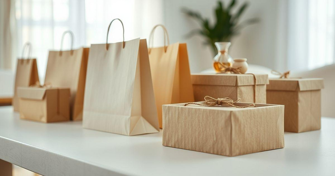 Estilo único em sacolas e caixas de papel personalizadas
